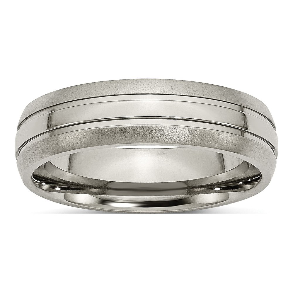 Titanium 6mm Grooved Wedding Band