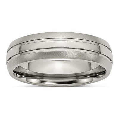 Titanium 6mm Grooved Wedding Band