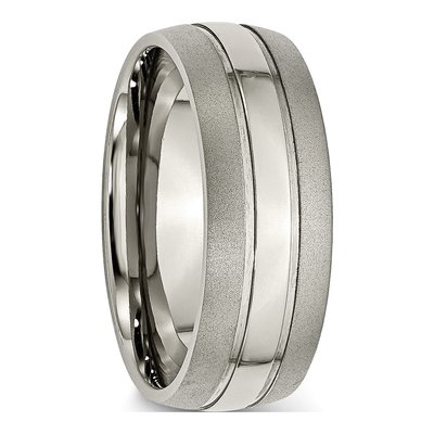 Titanium 8mm Grooved Wedding Band – view 6