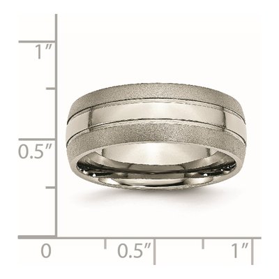Titanium 8mm Grooved Wedding Band – view 8