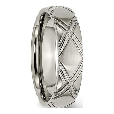 Titanium 6mm Criss-Cross Wedding Band – view 6