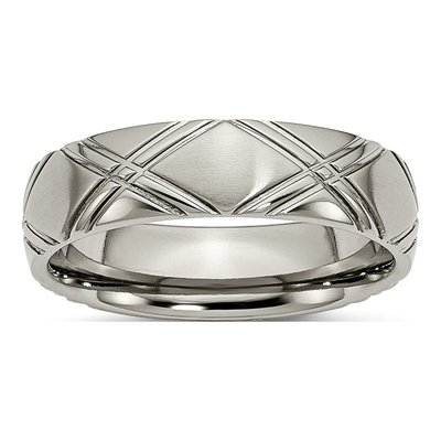 Titanium 6mm Criss-Cross Wedding Band