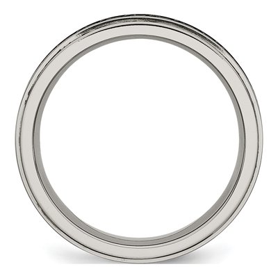 Titanium 6mm Black Enamel Braid Wedding Band – view 3