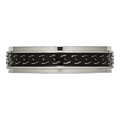 Titanium 6mm Black Enamel Braid Wedding Band – view 4