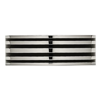 Titanium 8mm Black Enamel Striped Wedding Band – view 4
