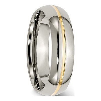 Titanium 6mm Grooved Comfort-Fit Wedding Band – view 6