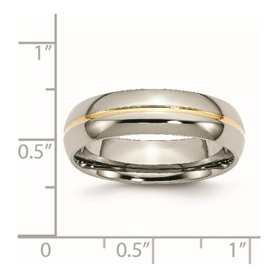 Titanium 6mm Grooved Comfort-Fit Wedding Band – view 8