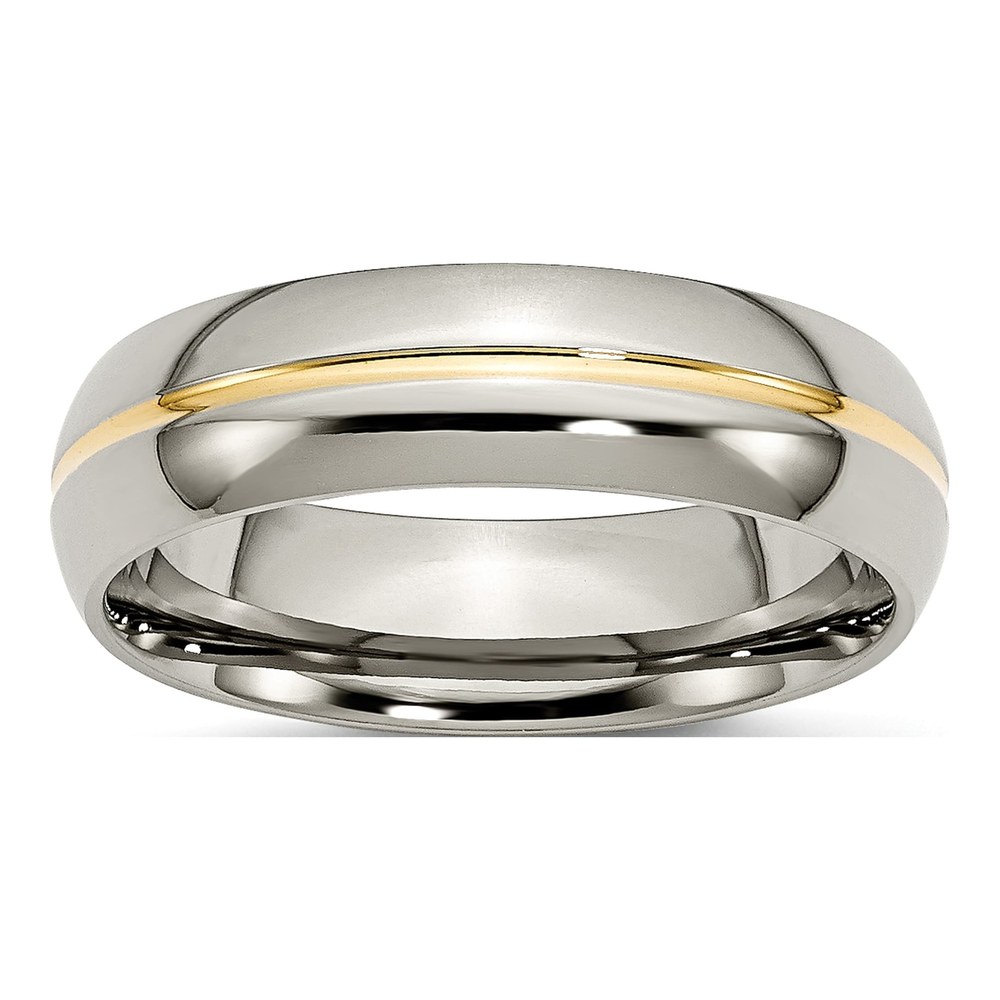Titanium 6mm Grooved Comfort-Fit Wedding Band