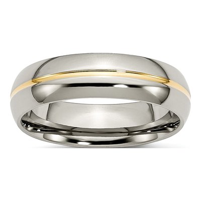 Titanium 6mm Grooved Comfort-Fit Wedding Band
