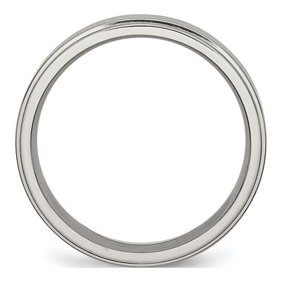 Titanium 6mm Ridged Edge Wedding Band – view 3