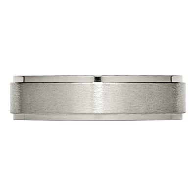 Titanium 6mm Ridged Edge Wedding Band – view 4