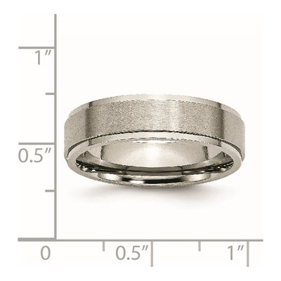 Titanium 6mm Ridged Edge Wedding Band – view 7
