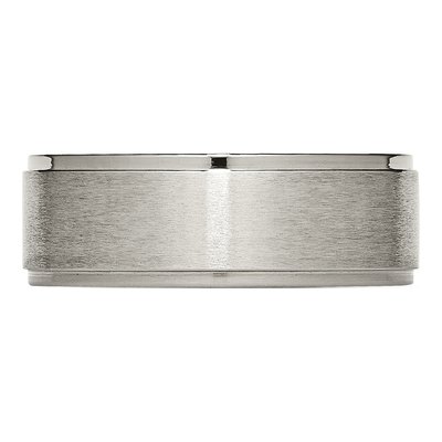 Titanium 8mm Ridged Edge Comfort-Fit Wedding Band – view 6