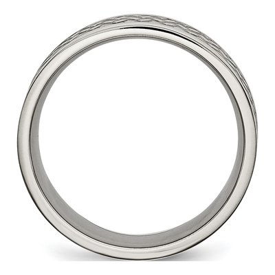 Titanium 8mm Weave Design Wedding Band – view 3