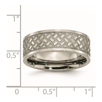 Titanium 8mm Weave Design Wedding Band – view 7