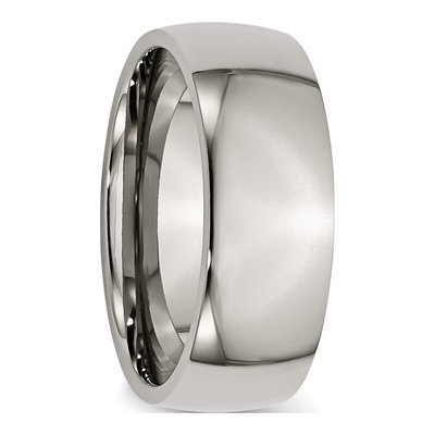 Titanium 8mm Half Round Comfort-Fit Wedding Band – view 7