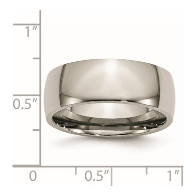 Titanium 8mm Half Round Comfort-Fit Wedding Band – view 8