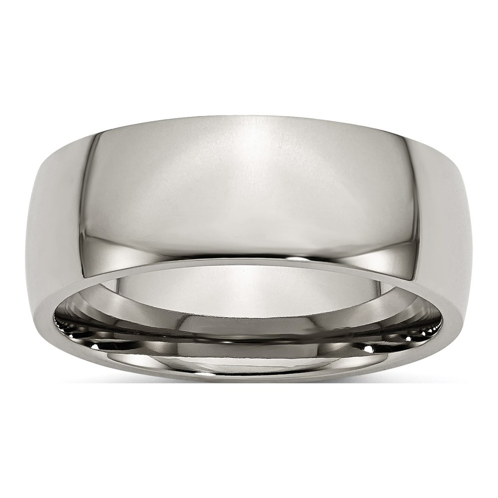 Titanium 8mm Half Round Comfort-Fit Wedding Band