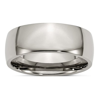 Titanium 8mm Half Round Comfort-Fit Wedding Band