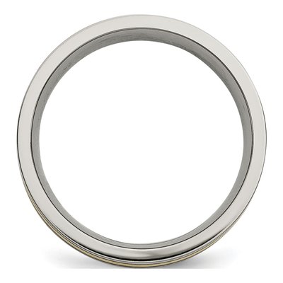 Titanium & 14K Gold 7mm Flat Wedding Band – view 3