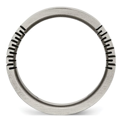 Titanium 6mm Flat Grooved Wedding Band – view 3