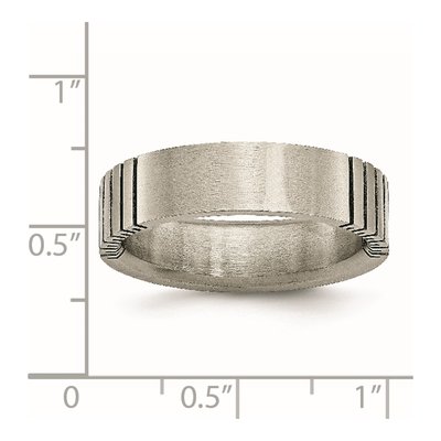 Titanium 6mm Flat Grooved Wedding Band – view 8