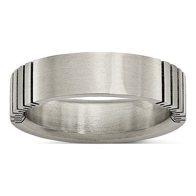 Titanium 6mm Flat Grooved Wedding Band