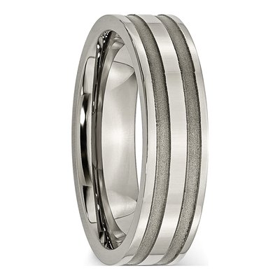 Titanium 6mm Grooved Wedding Band – view 6