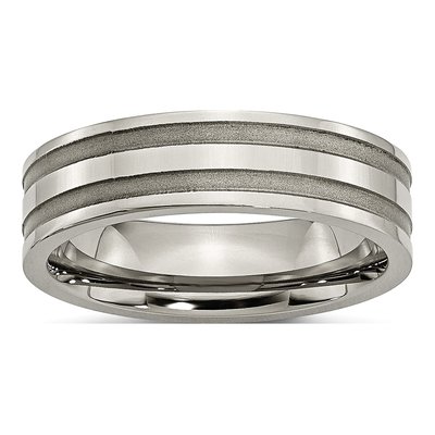 Titanium 6mm Grooved Wedding Band