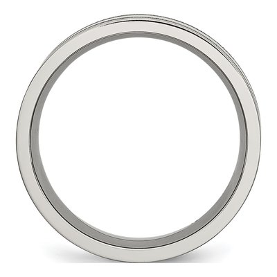 Titanium 8mm Grooved Wedding Band – view 4