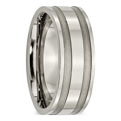 Titanium 8mm Grooved Wedding Band – view 6
