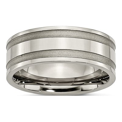 Titanium 8mm Grooved Wedding Band