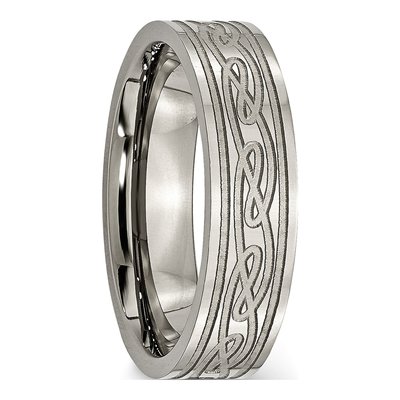 Titanium 6mm Celtic Knot Comfort-Fit Wedding Band – view 6