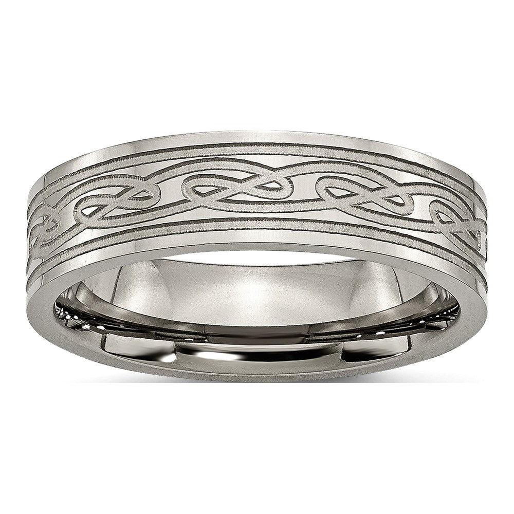Titanium 6mm Celtic Knot Comfort-Fit Wedding Band