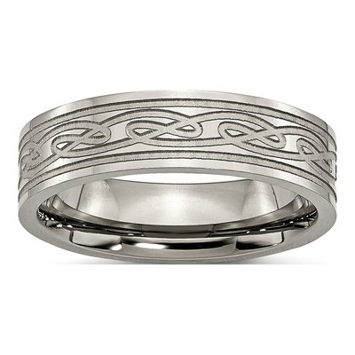Titanium 6mm Celtic Knot Comfort-Fit Wedding Band