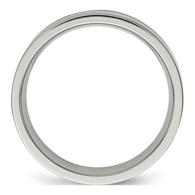 Titanium & Sterling Silver 6mm Flat Wedding Band – view 3