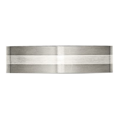 Titanium & Sterling Silver 6mm Flat Wedding Band – view 4
