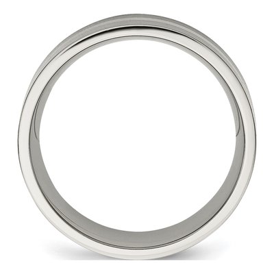 Titanium & Sterling Silver 8mm Flat Wedding Band – view 3