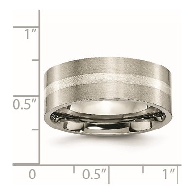 Titanium & Sterling Silver 8mm Flat Wedding Band – view 7