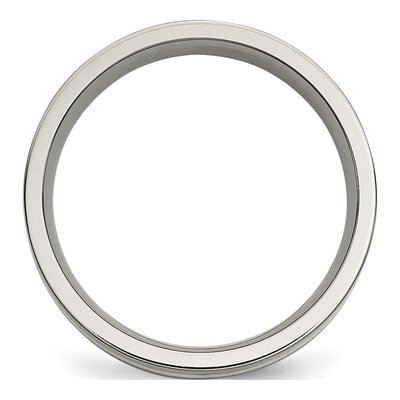 Titanium & Sterling Silver 6mm Flat Wedding Band – view 3