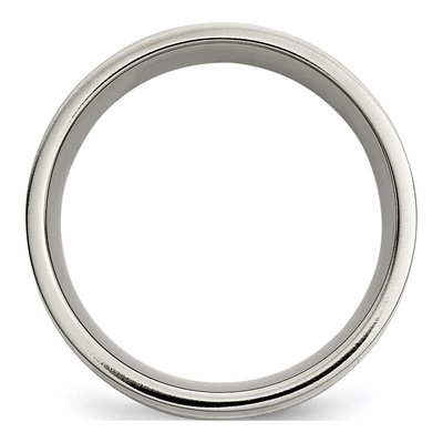 Titanium & Sterling Silver 8mm Inlay Flat Wedding Band – view 3