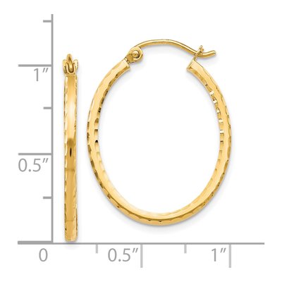 10K Yellow Gold 27mm Diamond-Cut Hoop Earrings – view 5