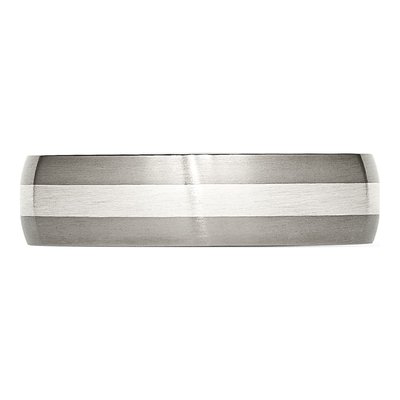 Titanium & Sterling Silver 6mm Inlay Wedding Band – view 5