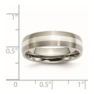 Titanium & Sterling Silver 6mm Inlay Wedding Band – view 8