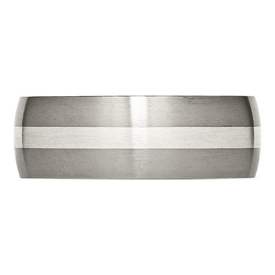Titanium & Sterling Silver 8mm Inlay Wedding Band – view 5