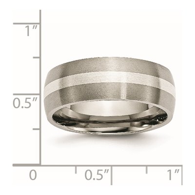 Titanium & Sterling Silver 8mm Inlay Wedding Band – view 8
