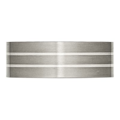 Titanium & Sterling Silver 8mm Inlay Flat Wedding Band – view 4