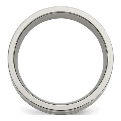 Titanium & Sterling Silver 8mm Inlay Wedding Band – view 3