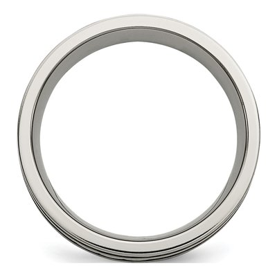 Titanium & Sterling Silver 8mm Braided Inlay Comfort-Fit Wedding Band – view 4