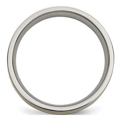 Titanium & 14K Gold 6mm Inlay Flat Wedding Band – view 2